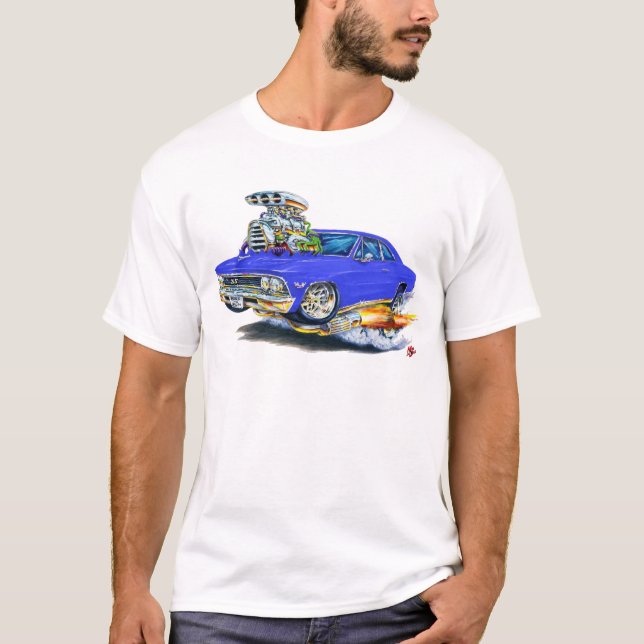Camiseta Carro 1966 do azul de Chevelle (Frente)