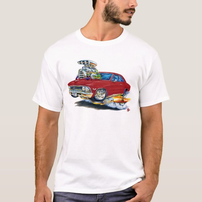 Camiseta Carro 1966 marrom de Chevelle (Frente)