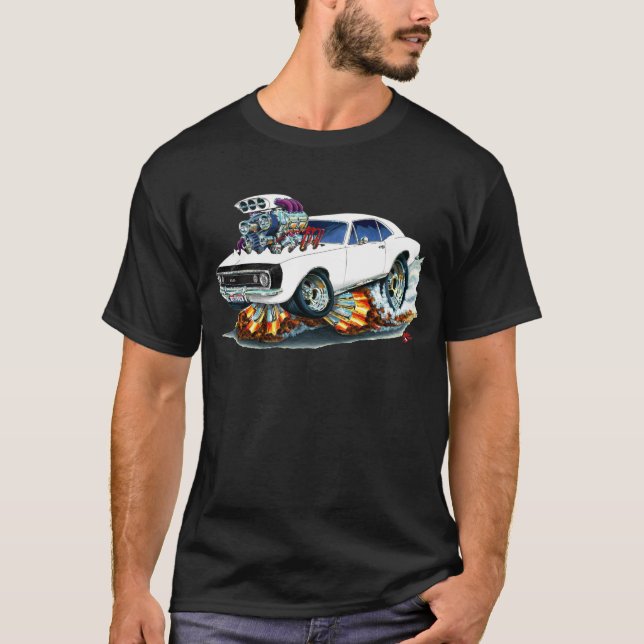 Camiseta Carro 1967 Branco-Preto de Camaro SS (Frente)