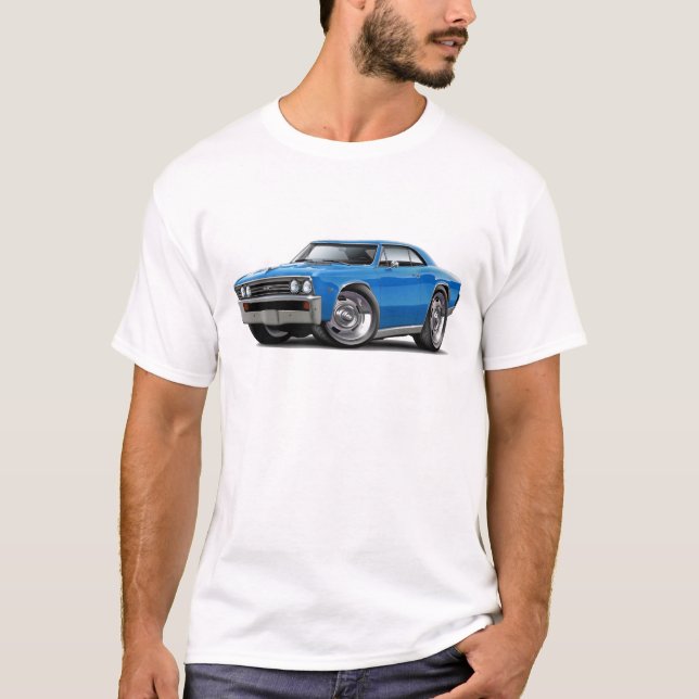 Camiseta Carro 1967 do azul de Chevelle (Frente)