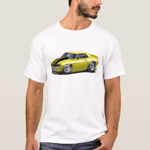 Camiseta Carro 1969 Amarelo-Preto de Camaro