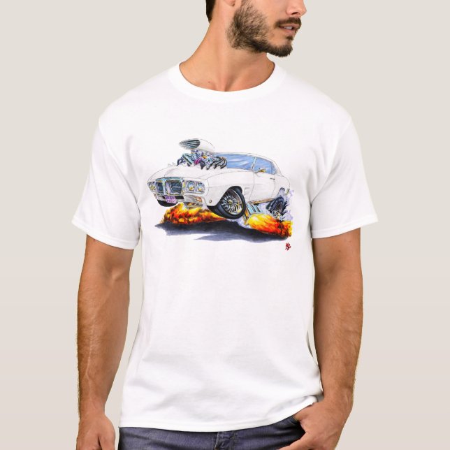 Camiseta Carro 1969 do branco de Firebird (Frente)