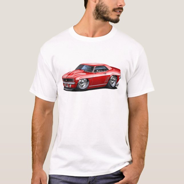 Camiseta Carro 1969 do vermelho de Camaro (Frente)