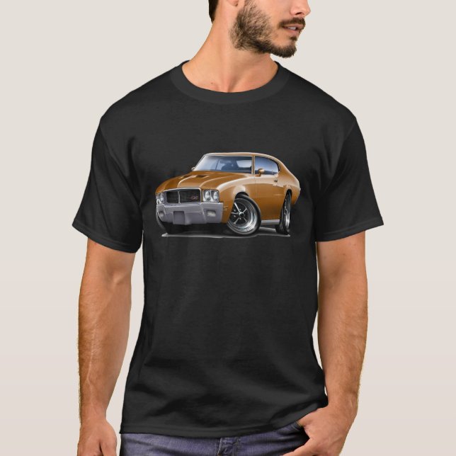 Camiseta Carro 1970-72 de Buick GS Brown (Frente)