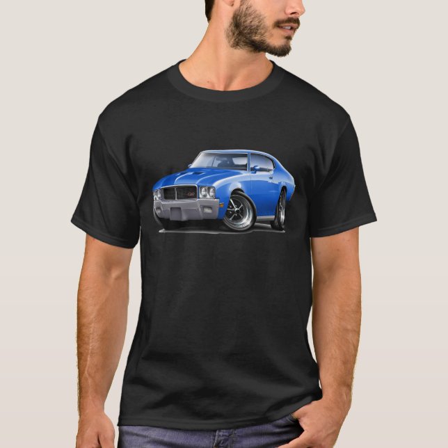 Camiseta Carro 1970-72 do azul de Buick GS (Frente)