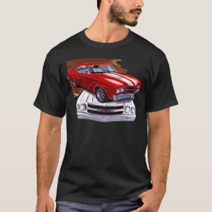 Camiseta Carro 1970 Vermelho-Branco de Chevelle