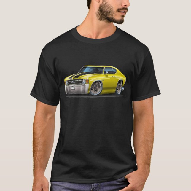Camiseta Carro 1971-72 Amarelo-Preto de Chevelle (Frente)
