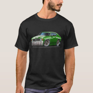 Camiseta Carro 1971-72 Verde-Branco de Chevelle