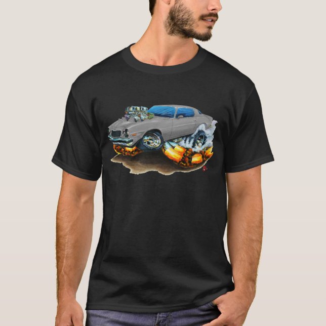 Camiseta Carro 1974-78 do cinza de Camaro (Frente)