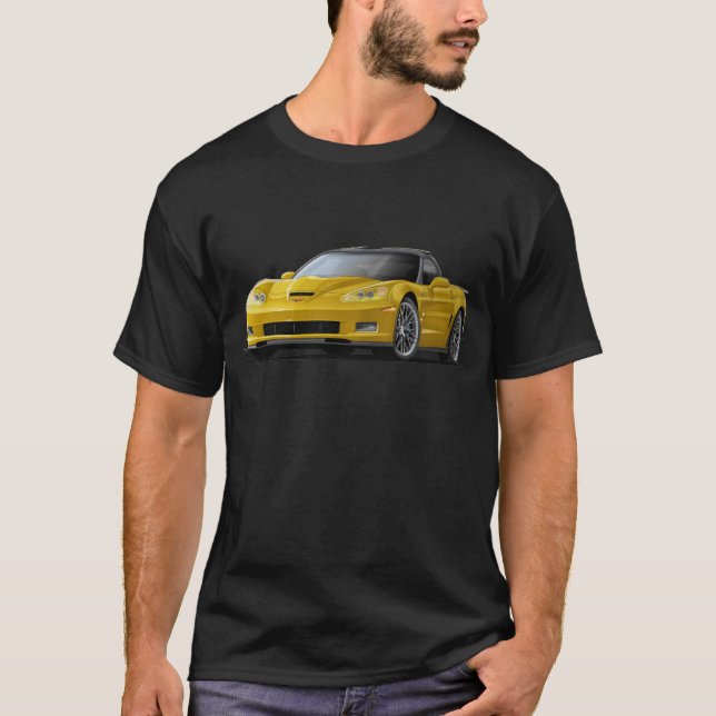 Camiseta Carro amarelo de Corveta ZR1 (Frente)