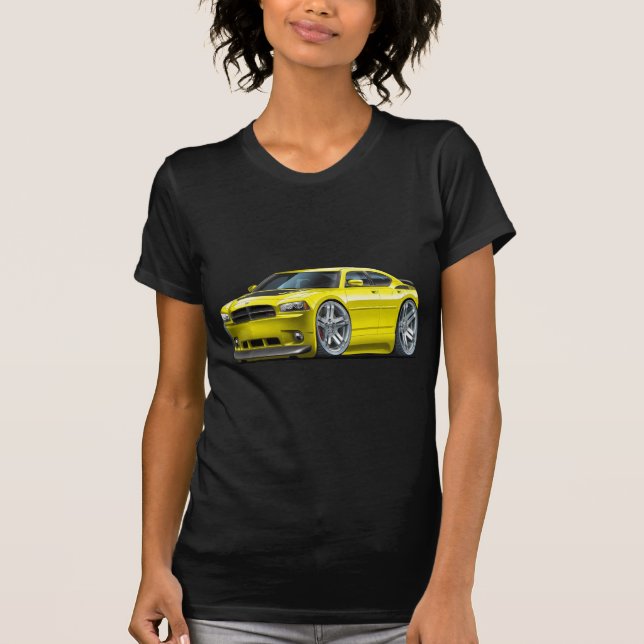 Camiseta Carro amarelo de Daytona do carregador de Dodge (Frente)