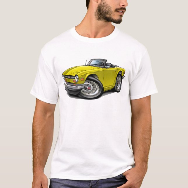 Camiseta Carro amarelo de Triumph TR6 (Frente)