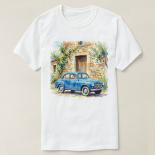 Camiseta Carro Antigo ao Pé de uma Casa de Pedra