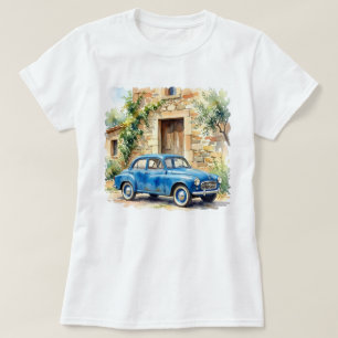 Camiseta Carro Antigo ao Pé de uma Casa de Pedra