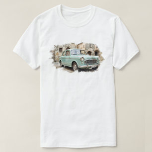 Camiseta Carro Antigo em Ambiente Rústico