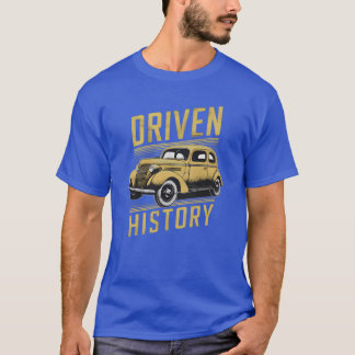 Camiseta carro antigo vintage com história de tet escrito d