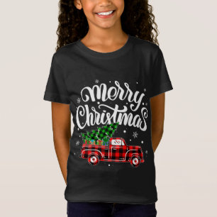 Camiseta Carro-Árvore de Natal do Caminhão de Xadrez Buffal