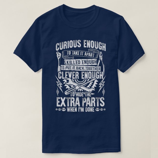 Camiseta Carro Automático Curioso, Qualificado E Inteligent (Frente do Design)