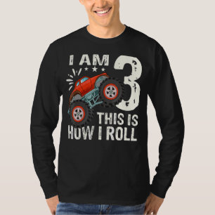 Camiseta Carro-Caminhão Monstro Para Rapazes aniversário de