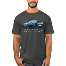 Carro Cara Azul Supercarro Luxury Race Car Tee
