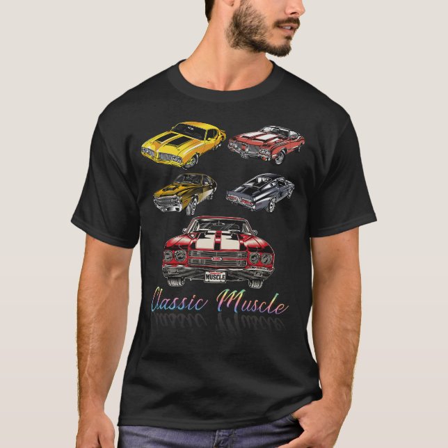 Camiseta Carro Clássico Americano Carros Musculares Novelty (Frente)
