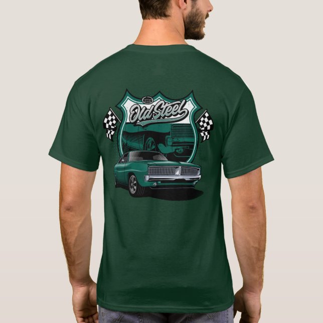 Camiseta Carro Clássico Antigo Aço Corrida Padrão (Verso)