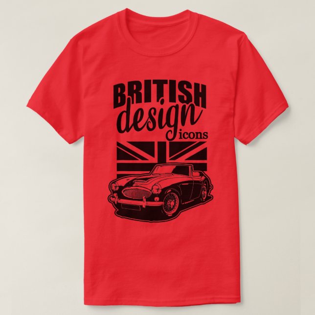 Camiseta Carro Clássico Britânico Austin Healey (Frente do Design)