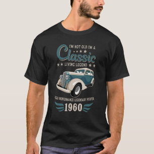 Camiseta Carro Clássico De Aniversário Vintage 1960 Para Na