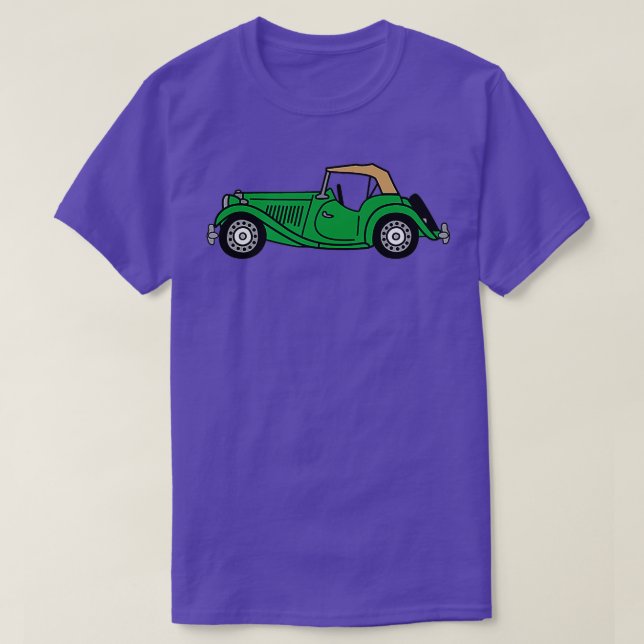 Camiseta Carro Clássico de Corrida Britânica MGTD MG TD (Frente do Design)