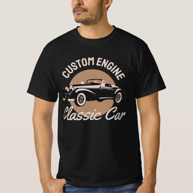 Camiseta Carro Clássico do Motor Personalizado (Frente)