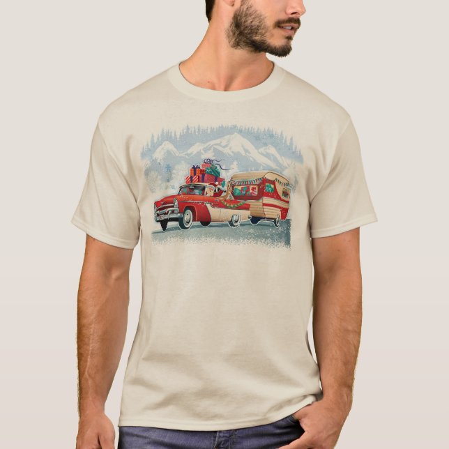 Camiseta Carro clássico dos papais noeis + Camper T Shirt (Frente)