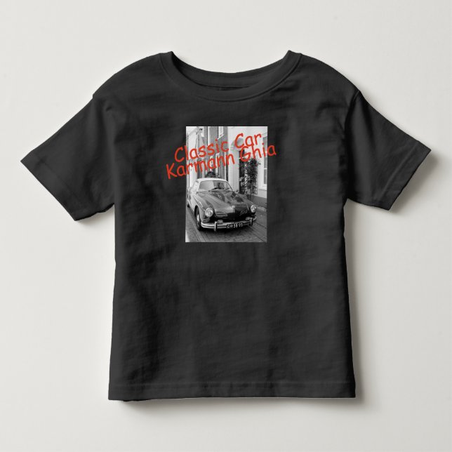 Camiseta Carro clássico Karmann Ghia em azul real (Frente)