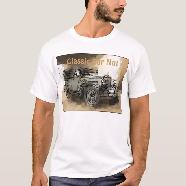 Camiseta Carro clássico, porca clássica do carro (Frente)