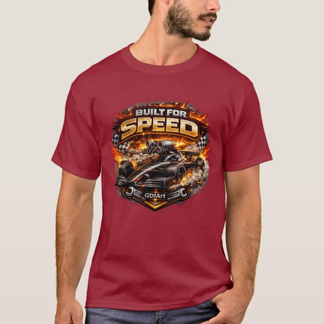 Camiseta Carro - CONSTRUÍDO PARA A VELOCIDADE (Frente)