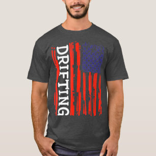 Camiseta Carro-Corrida Engraçado - Bandeira Americana