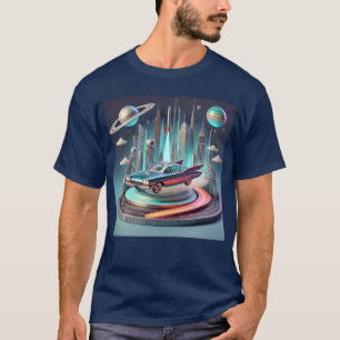 Camiseta Carro Coupe de Grandes Aleta Futurista Atômica