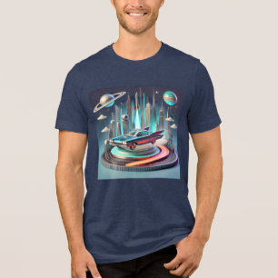 Camiseta Carro Coupe de Grandes Aleta Futurístico Atômico
