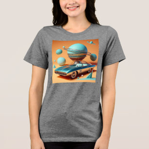 Camiseta Carro Cruiser de Visão Aérea Futurística Atômica