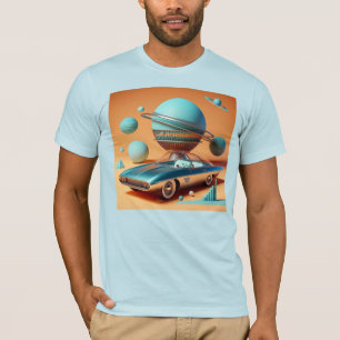 Camiseta Carro Cruiser de Visão Celeste Futurista Atômica
