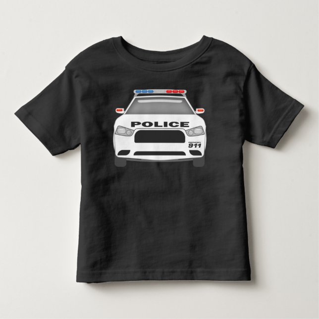 Camiseta Carro da Polícia 911Meninos e Meninas de Berçário (Frente)