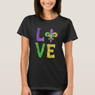 Camiseta Carro De Amor De Lis Mardi Gras Desenhado À Mão Ún