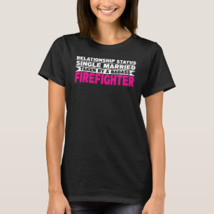 Camiseta Carro de Bombeiro Casado com Solteiro de Estado de