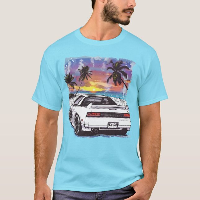 Camiseta Carro de Caras de Teen, na praia dos anos 80 (Frente)