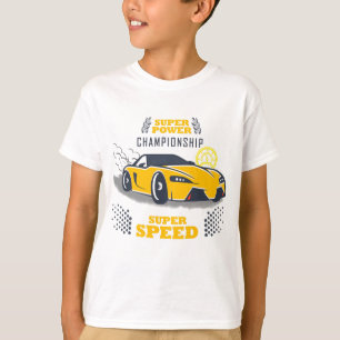 Camiseta Carro de Corrida Amarelo