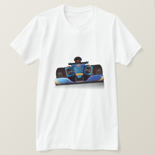 Camiseta Carro de Corrida Azul (Frente do Design)