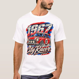 Camiseta Carro de corrida compacto britânico vermelho cláss