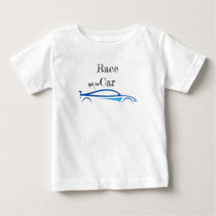 Camiseta Carro de Corrida de Bebê de Verão