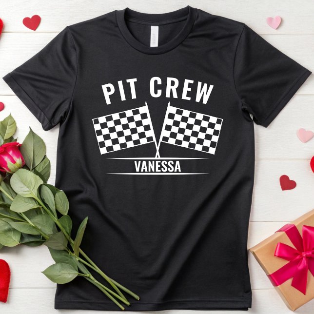 Camiseta Carro de Corrida de Tripulação de Pit Personalizad (Criador carregado)