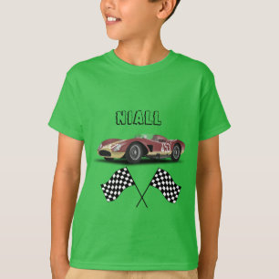 Camiseta Carro de corrida desportivo de verde limão Persona