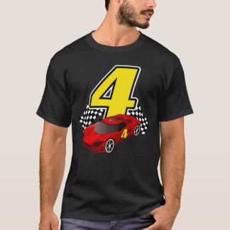 Camiseta Carro de corrida esportivo de 4 anos de idade para